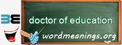 WordMeaning blackboard for doctor of education